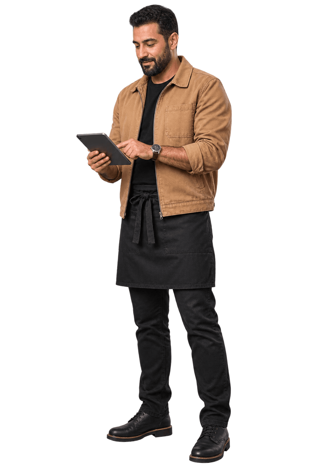 Restaurant owner managing direct orders